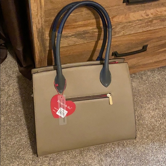 NWT Shoulder Bag Tan, Blue, Red - Rimen & Co. - Picture 2 of 6